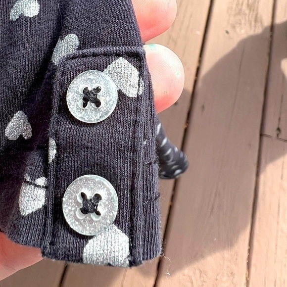 Carters Black leggings with silver hearts - Picture 3 of 3